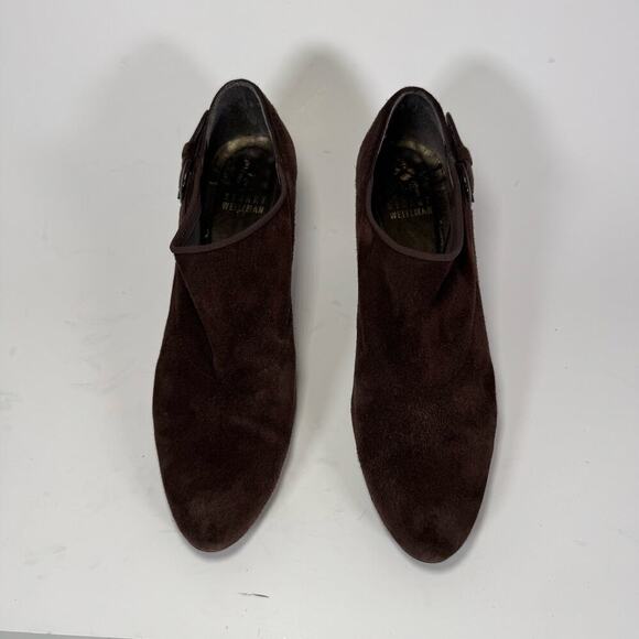 Stuart Weitzman Ankle Boots Suede Brown Women Size 6.5 - Picture 5 of 8